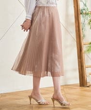 PRHGD30390 CHRISTIAN AUJARD(クリスチャン・オジャール) ブライトオーガンジープリーツスカート ベージュ