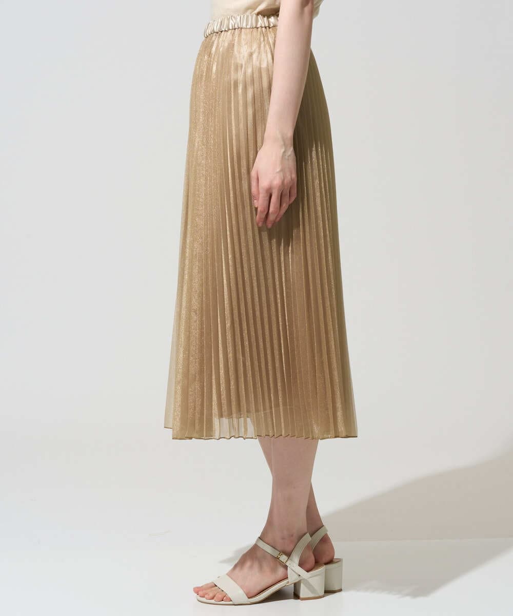 PRHGD30390 CHRISTIAN AUJARD(クリスチャン・オジャール) ブライトオーガンジープリーツスカート ベージュ
