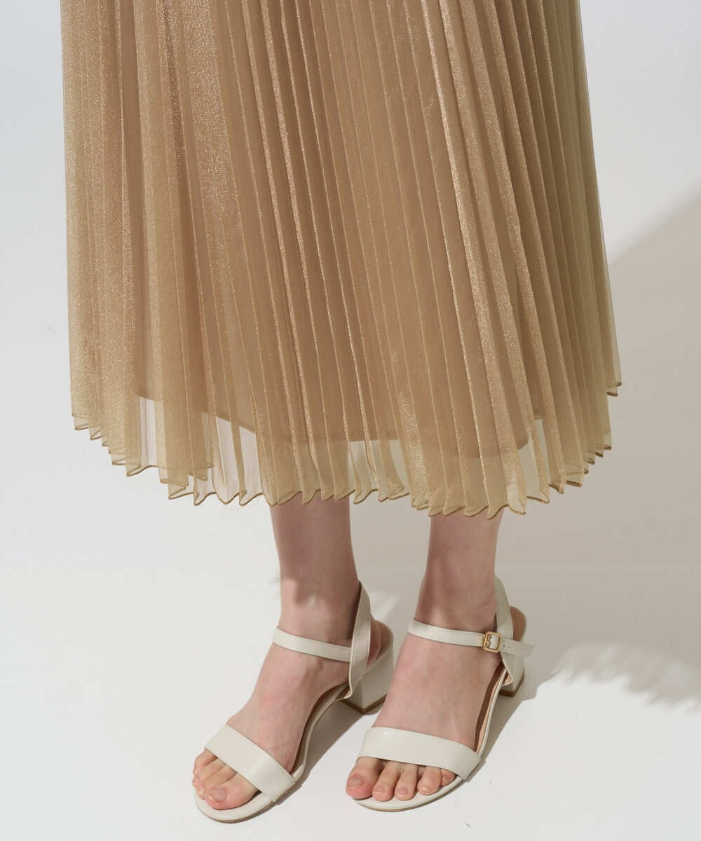 PRHGD30390 CHRISTIAN AUJARD(クリスチャン・オジャール) ブライトオーガンジープリーツスカート ベージュ