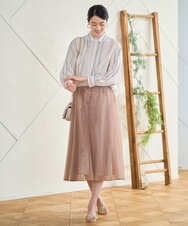 PRHGD30390 CHRISTIAN AUJARD(クリスチャン・オジャール) ブライトオーガンジープリーツスカート ベージュ