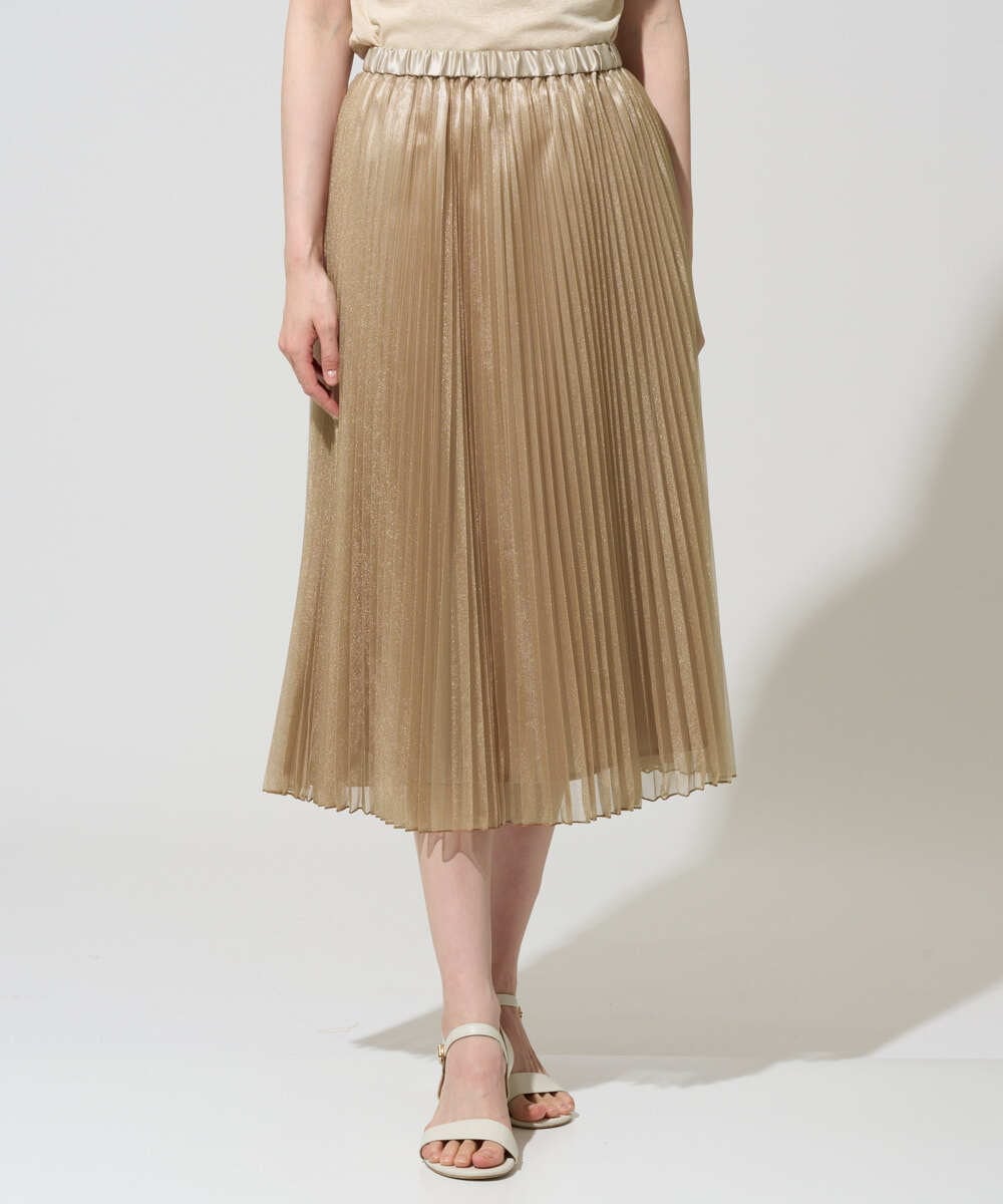 PRHGD30390 CHRISTIAN AUJARD(クリスチャン・オジャール) ブライトオーガンジープリーツスカート ベージュ