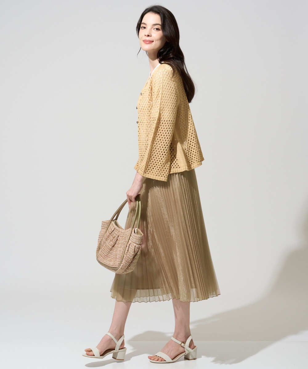 PRHGD30390 CHRISTIAN AUJARD(クリスチャン・オジャール) ブライトオーガンジープリーツスカート ベージュ