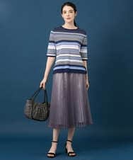 PRHGD30390 CHRISTIAN AUJARD(クリスチャン・オジャール) ブライトオーガンジープリーツスカート グレー