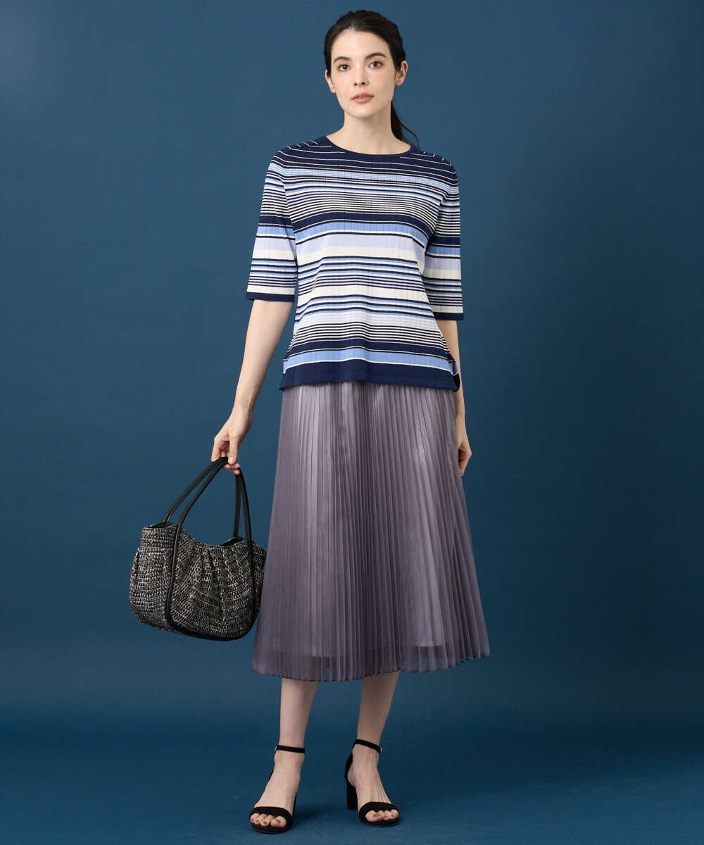 PRHGD30390 CHRISTIAN AUJARD(クリスチャン・オジャール) ブライトオーガンジープリーツスカート グレー