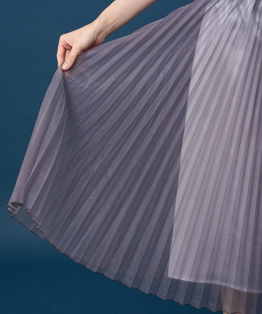 PRHGD30390 CHRISTIAN AUJARD(クリスチャン・オジャール) ブライトオーガンジープリーツスカート グレー