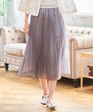 PRHGD30390 CHRISTIAN AUJARD(クリスチャン・オジャール) ブライトオーガンジープリーツスカート グレー