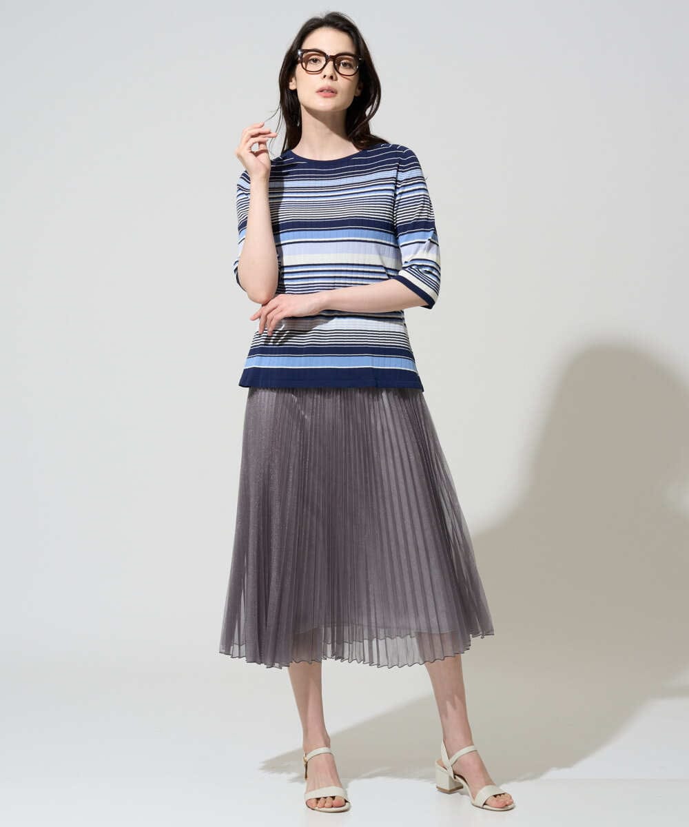 PRHGD30390 CHRISTIAN AUJARD(クリスチャン・オジャール) ブライトオーガンジープリーツスカート グレー