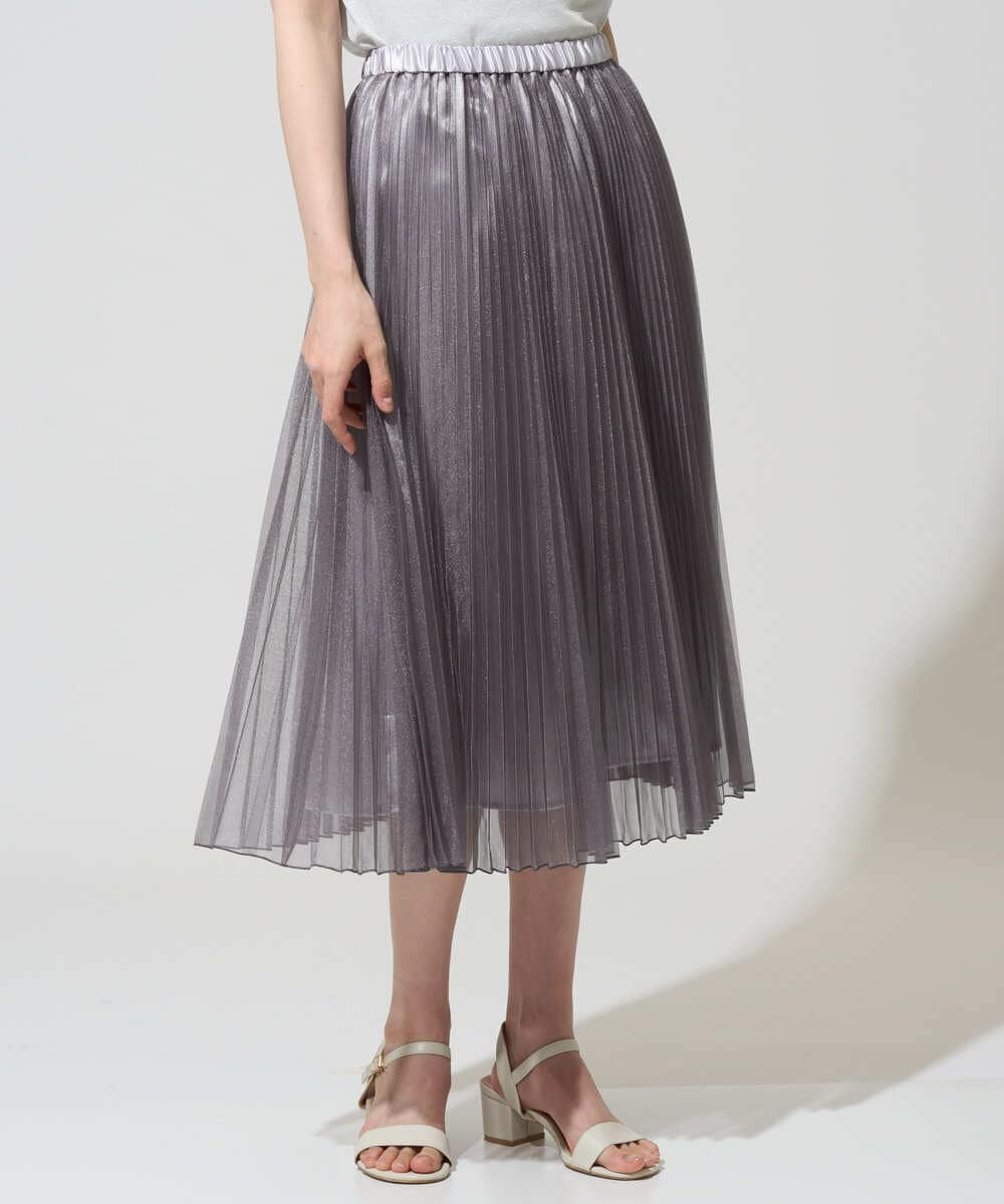 PRHGD30390 CHRISTIAN AUJARD(クリスチャン・オジャール) ブライトオーガンジープリーツスカート グレー
