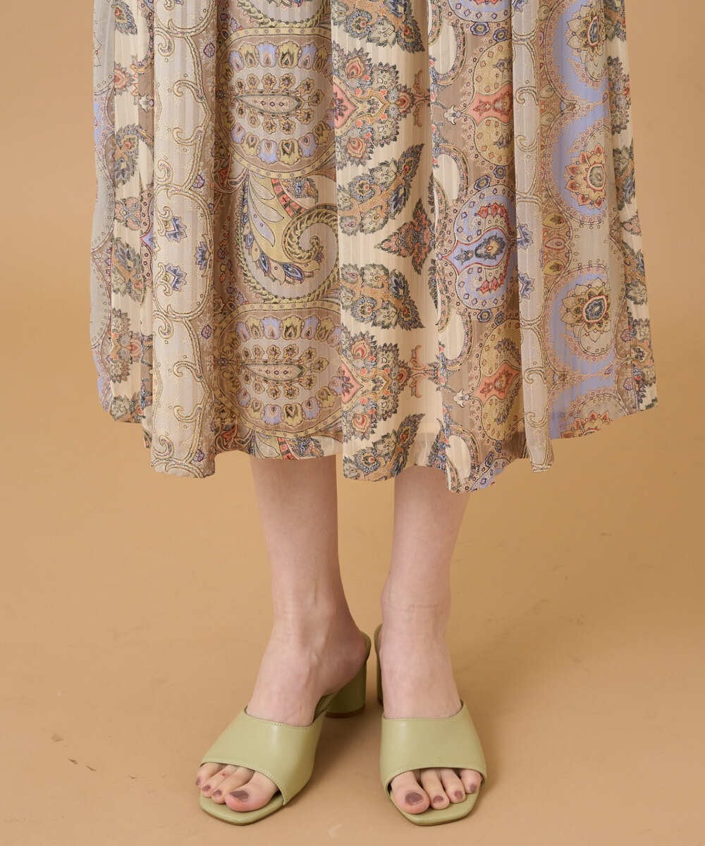 PRHGD53390 CHRISTIAN AUJARD(クリスチャン・オジャール) ゴールドオーナメントサラサスカート ゴールド系