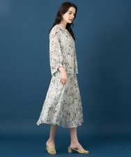 PRHGE02460 CHRISTIAN AUJARD(クリスチャン・オジャール) ［セットアップ対応］フラワープリントシアースカート グリーン