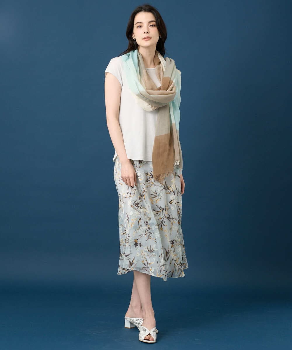 PRHGE02460 CHRISTIAN AUJARD(クリスチャン・オジャール) ［セットアップ対応］フラワープリントシアースカート グリーン