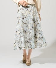 PRHGE02460 CHRISTIAN AUJARD(クリスチャン・オジャール) [セットアップ対応]フラワープリントシアースカート グリーン系