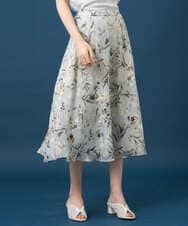 PRHGE02460 CHRISTIAN AUJARD(クリスチャン・オジャール) ［セットアップ対応］フラワープリントシアースカート グリーン