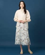 PRHGE02460 CHRISTIAN AUJARD(クリスチャン・オジャール) ［セットアップ対応］フラワープリントシアースカート グリーン