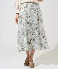 PRHGE02460 CHRISTIAN AUJARD(クリスチャン・オジャール) [セットアップ対応]フラワープリントシアースカート グリーン系