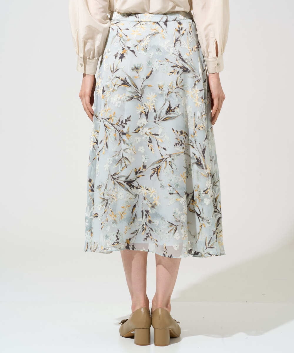 PRHGE02460 CHRISTIAN AUJARD(クリスチャン・オジャール) [セットアップ対応]フラワープリントシアースカート グリーン系