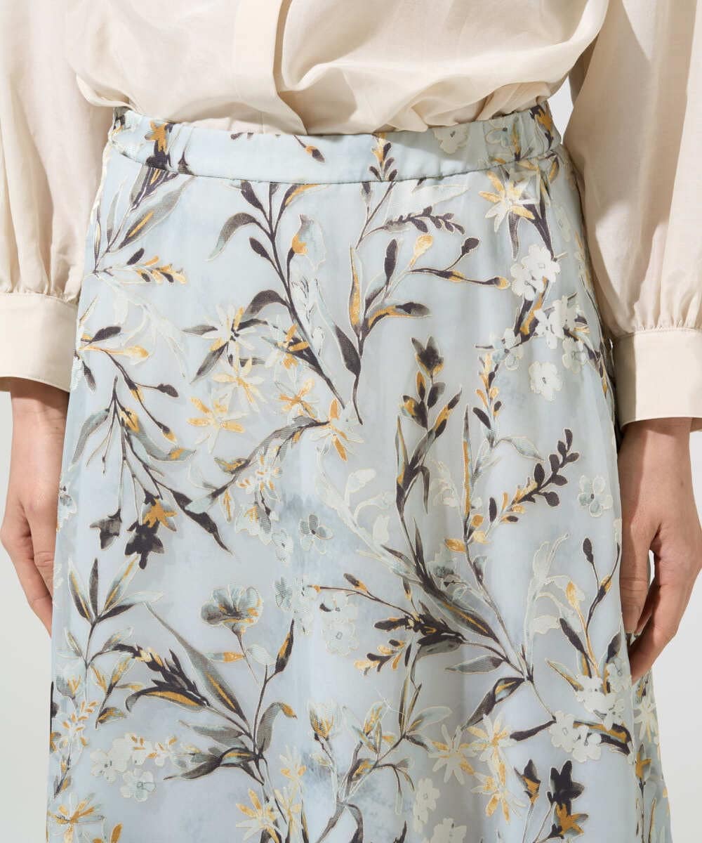 PRHGE02460 CHRISTIAN AUJARD(クリスチャン・オジャール) [セットアップ対応]フラワープリントシアースカート グリーン系