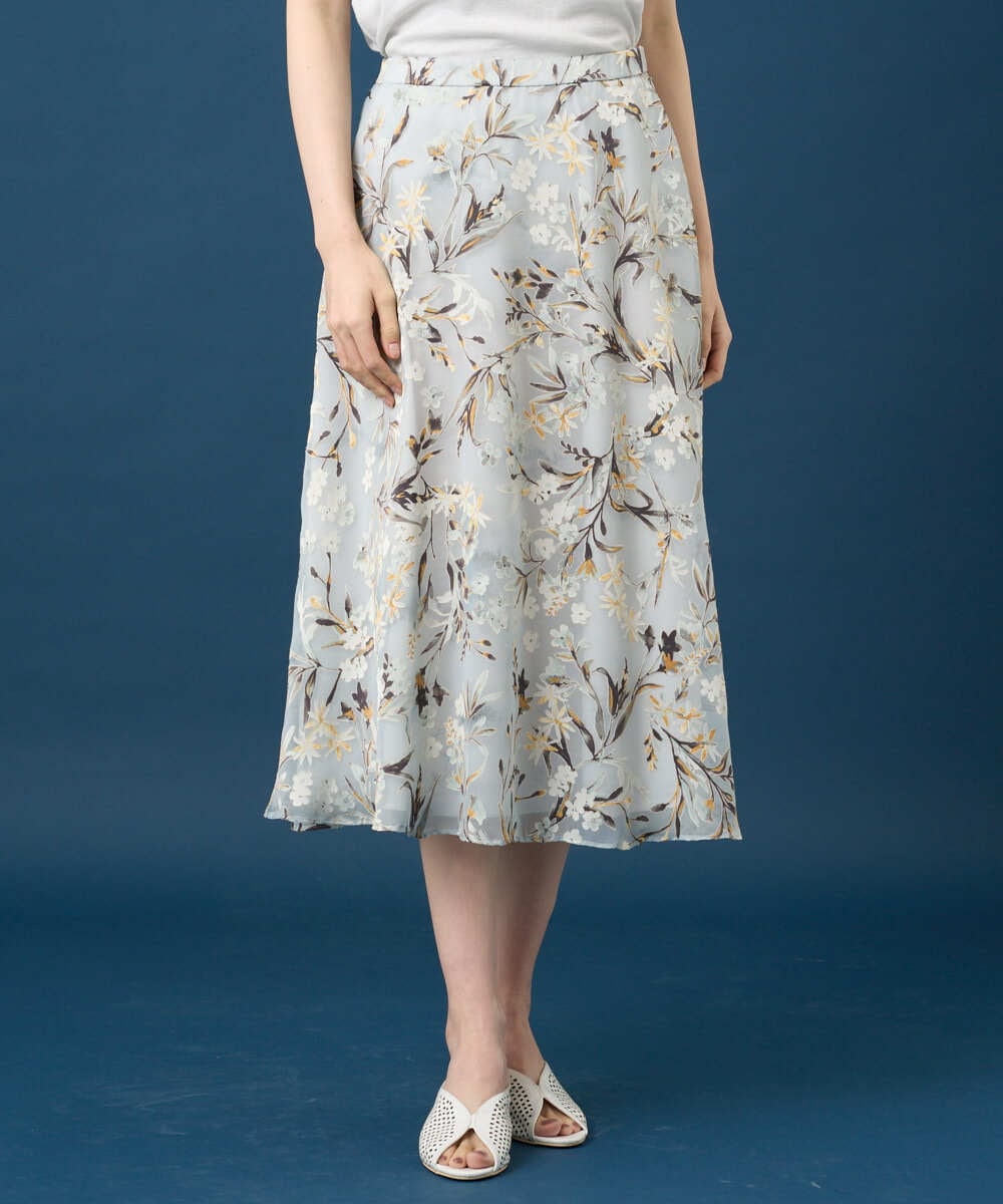 PRHGE02460 CHRISTIAN AUJARD(クリスチャン・オジャール) ［セットアップ対応］フラワープリントシアースカート グリーン