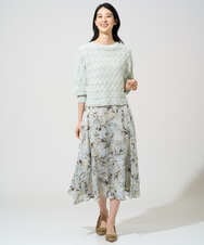 PRHGE02460 CHRISTIAN AUJARD(クリスチャン・オジャール) [セットアップ対応]フラワープリントシアースカート グリーン系