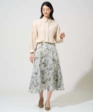 PRHGE02460 CHRISTIAN AUJARD(クリスチャン・オジャール) [セットアップ対応]フラワープリントシアースカート グリーン系