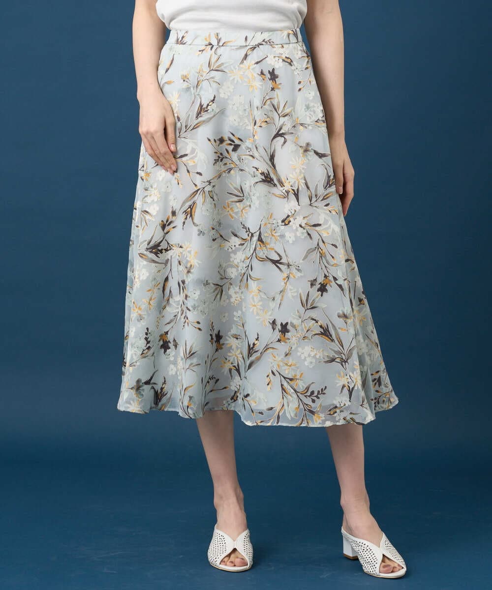 PRHGE02460 CHRISTIAN AUJARD(クリスチャン・オジャール) ［セットアップ対応］フラワープリントシアースカート グリーン