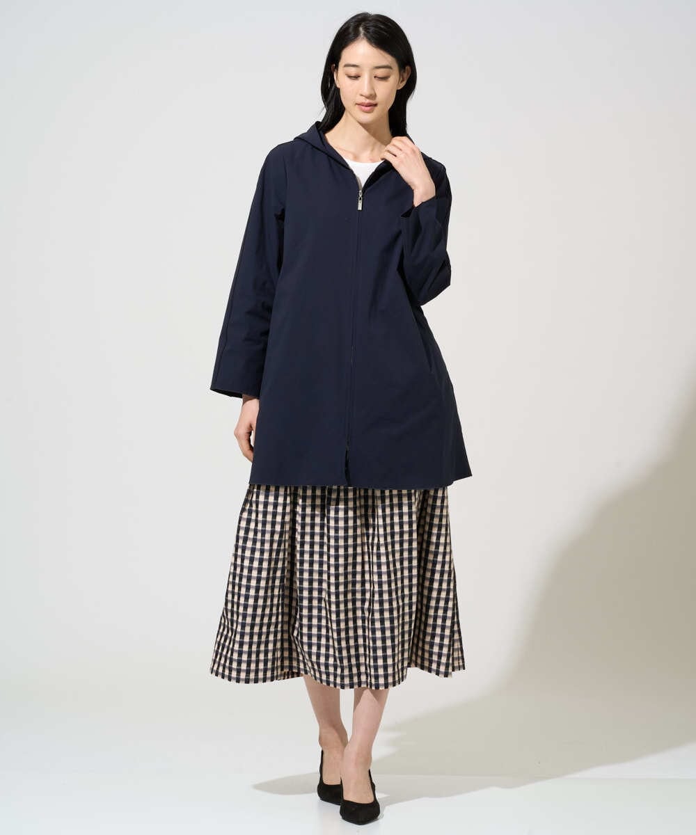 PRHGE09430 CHRISTIAN AUJARD(クリスチャン・オジャール) [セットアップ対応]シャンブレーチェックスカート オレンジ×ネイビー系