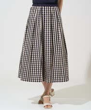 PRHGE09430 CHRISTIAN AUJARD(クリスチャン・オジャール) [セットアップ対応]シャンブレーチェックスカート オレンジ×ネイビー系