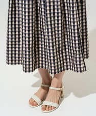 PRHGE09430 CHRISTIAN AUJARD(クリスチャン・オジャール) [セットアップ対応]シャンブレーチェックスカート オレンジ×ネイビー系