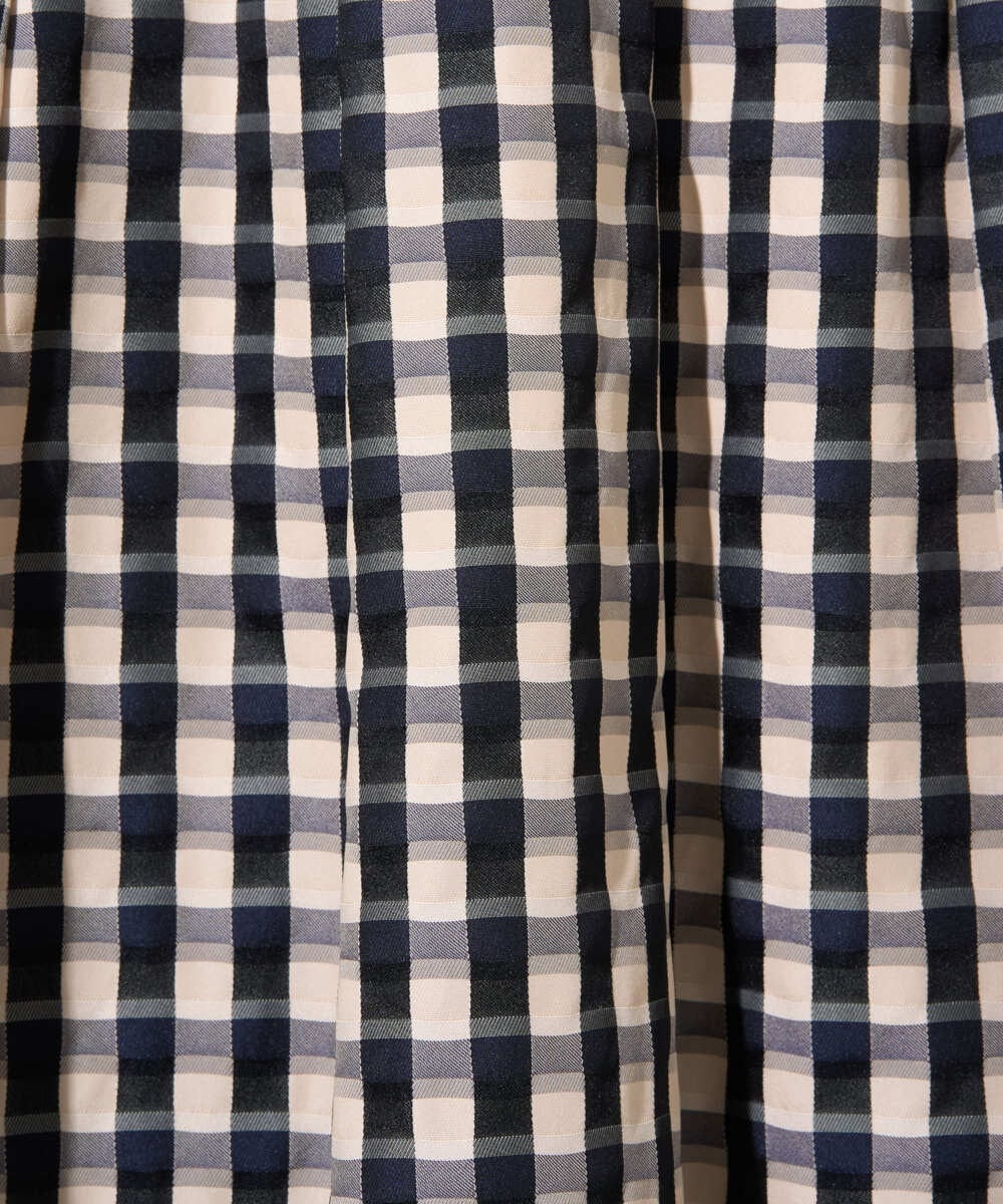 PRHGE09430 CHRISTIAN AUJARD(クリスチャン・オジャール) [セットアップ対応]シャンブレーチェックスカート オレンジ×ネイビー系