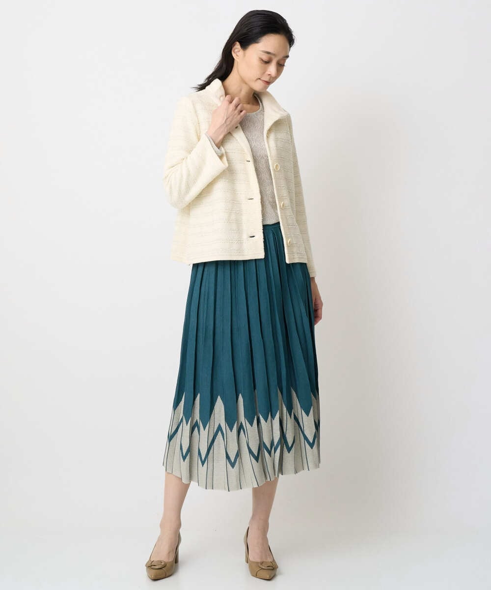 PRHGV69490 CHRISTIAN AUJARD(クリスチャン・オジャール) プリーツデザインスカート グリーン系