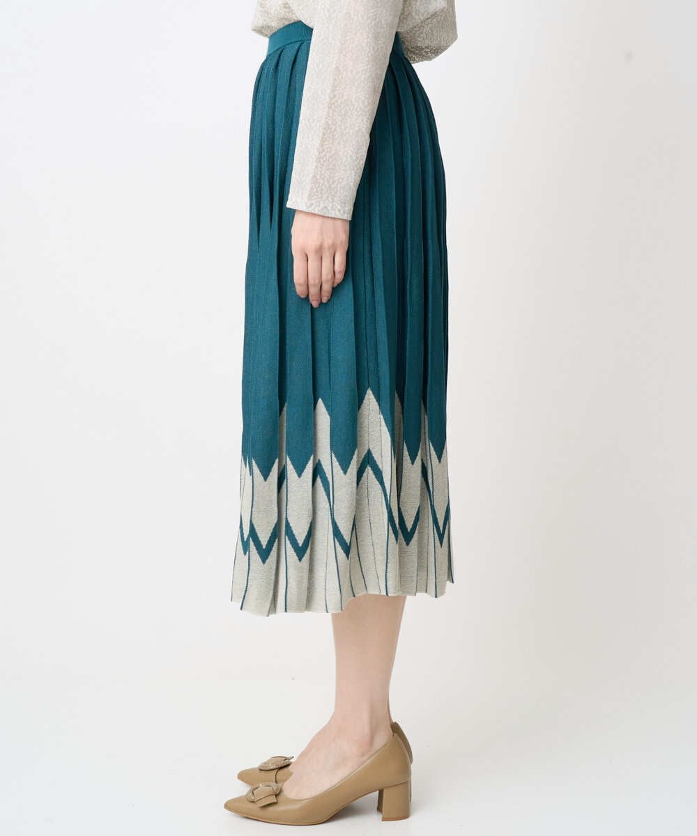 PRHGV69490 CHRISTIAN AUJARD(クリスチャン・オジャール) プリーツデザインスカート グリーン系