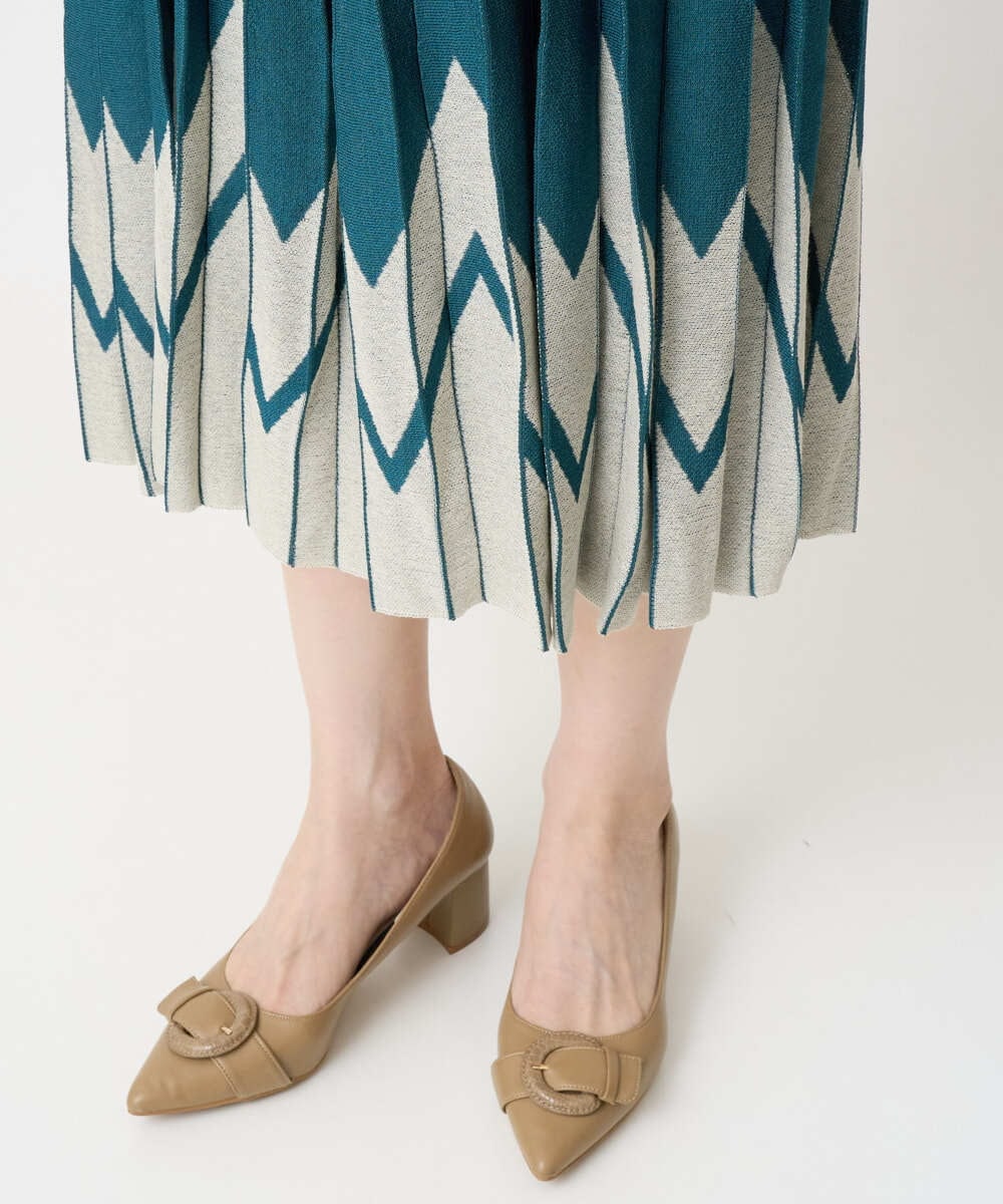 PRHGV69490 CHRISTIAN AUJARD(クリスチャン・オジャール) プリーツデザインスカート グリーン系