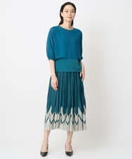 PRHGV69490 CHRISTIAN AUJARD(クリスチャン・オジャール) プリーツデザインスカート グリーン系