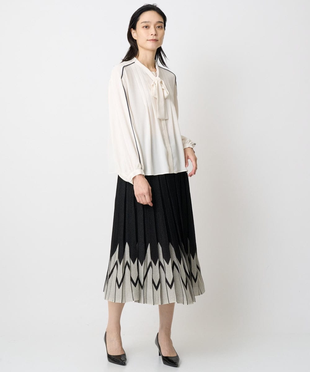 PRHGV69490 CHRISTIAN AUJARD(クリスチャン・オジャール) プリーツデザインスカート ブラック