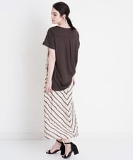 PRHHT02390 CHRISTIAN AUJARD(クリスチャン・オジャール) [セットアップ対応]モダンキカストライププリントスカート ブラウン×イエロー