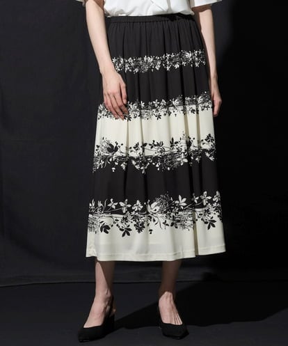 PRHJE38400 CHRISTIAN AUJARD [セットアップ対応]シルエットフラワースカート