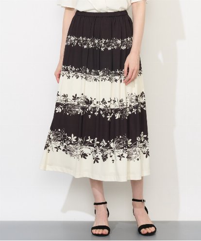 PRHJE38400 CHRISTIAN AUJARD [セットアップ対応]シルエットフラワースカート