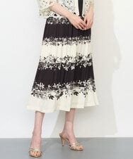 PRHJE38400 CHRISTIAN AUJARD(クリスチャン・オジャール) [セットアップ対応]シルエットフラワースカート ブラック系