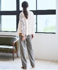 PRJAD35430 CHRISTIAN AUJARD(クリスチャン・オジャール) [リバーシブル]フェザーニットベスト アイボリー