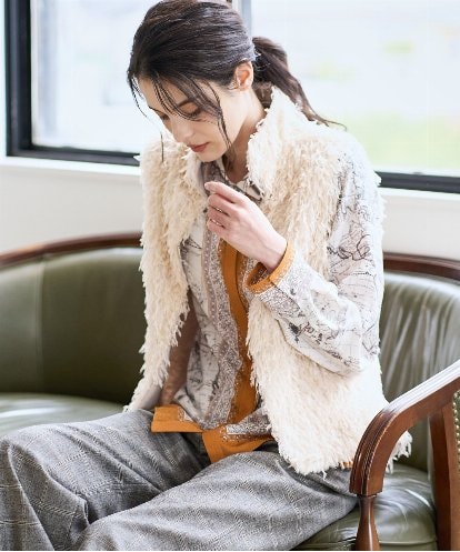 PRJAD35430 CHRISTIAN AUJARD [リバーシブル]フェザーニットベスト