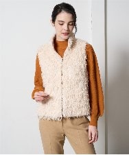 PRJAD35430 CHRISTIAN AUJARD(クリスチャン・オジャール) [リバーシブル]フェザーニットベスト アイボリー