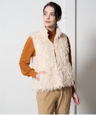 PRJAD35430 CHRISTIAN AUJARD(クリスチャン・オジャール) [リバーシブル]フェザーニットベスト アイボリー