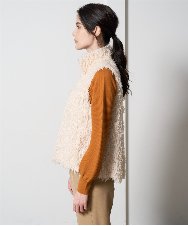 PRJAD35430 CHRISTIAN AUJARD(クリスチャン・オジャール) [リバーシブル]フェザーニットベスト アイボリー