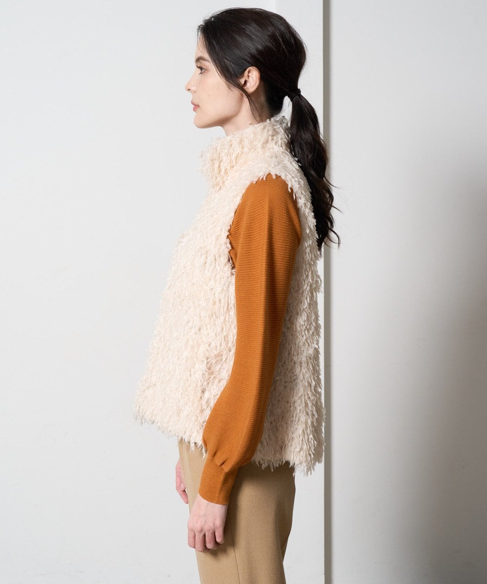 PRJAD35430 CHRISTIAN AUJARD(クリスチャン・オジャール) [リバーシブル]フェザーニットベスト アイボリー