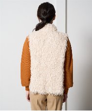 PRJAD35430 CHRISTIAN AUJARD(クリスチャン・オジャール) [リバーシブル]フェザーニットベスト アイボリー