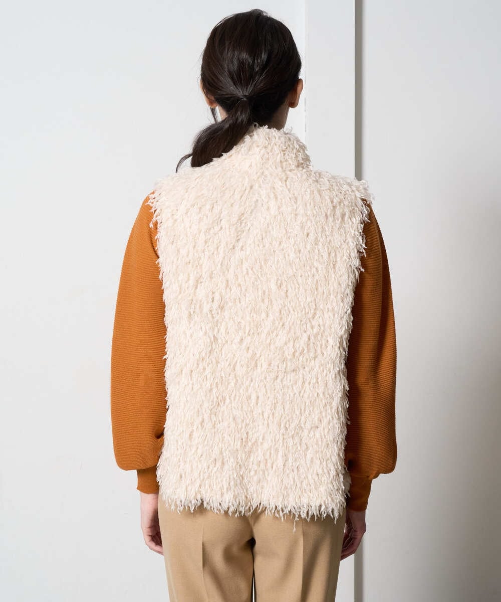 PRJAD35430 CHRISTIAN AUJARD(クリスチャン・オジャール) [リバーシブル]フェザーニットベスト アイボリー
