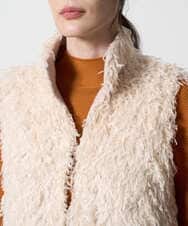 PRJAD35430 CHRISTIAN AUJARD(クリスチャン・オジャール) [リバーシブル]フェザーニットベスト アイボリー