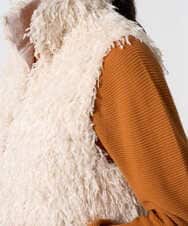 PRJAD35430 CHRISTIAN AUJARD(クリスチャン・オジャール) [リバーシブル]フェザーニットベスト アイボリー