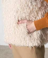 PRJAD35430 CHRISTIAN AUJARD(クリスチャン・オジャール) [リバーシブル]フェザーニットベスト アイボリー