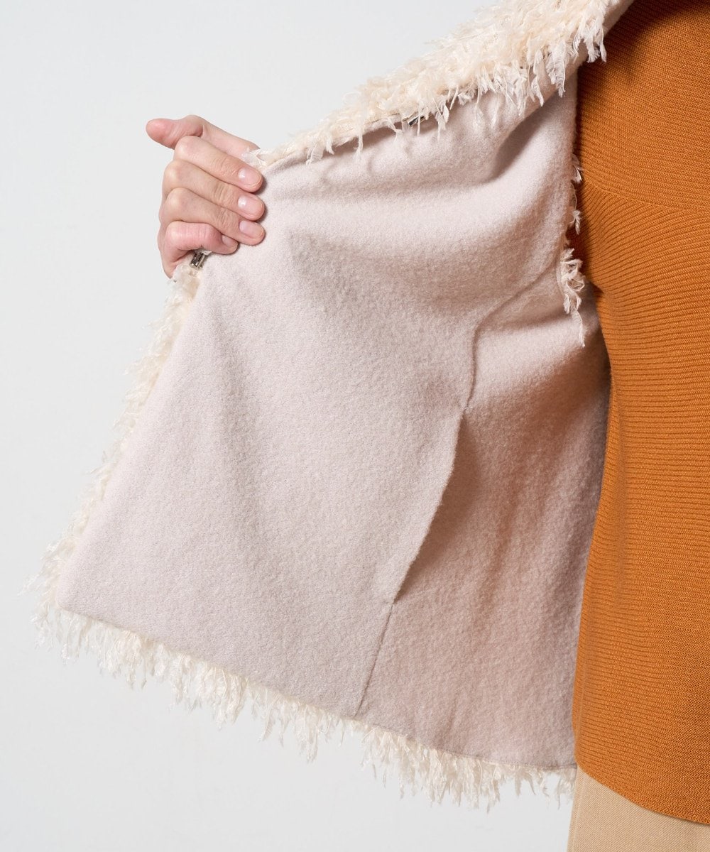 PRJAD35430 CHRISTIAN AUJARD(クリスチャン・オジャール) [リバーシブル]フェザーニットベスト アイボリー